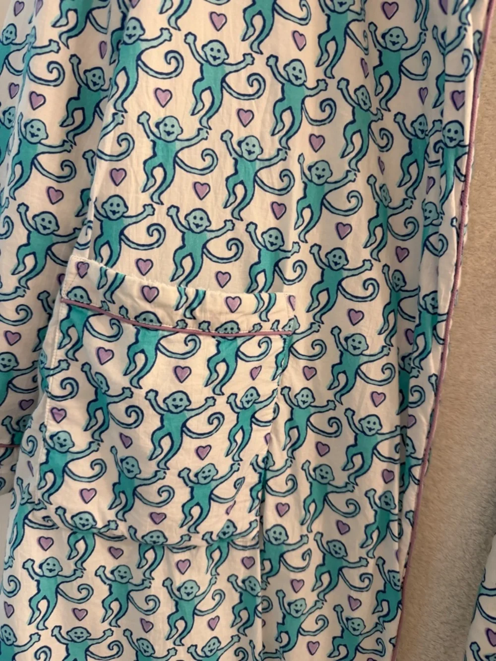 Roller Rabbit Lovely Monkey Cosmo Robe - Picture 4 of 12